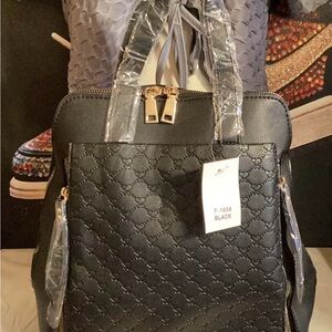 Chic Black Quilted Women's Backpack
